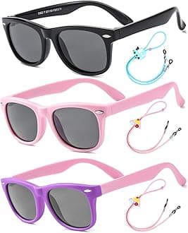 Flexible Kids Sunglasses Polarized Unbreakable Toddler Sun Glasses for Baby Boys and Girls UV400 with Case, Age 2-8