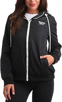 Reebok Women's Jacket - Weather Resistant Fleece Lined Windbreaker Jackets for Women – Cozy Zip Up Hoodie Jacket (S-XL)