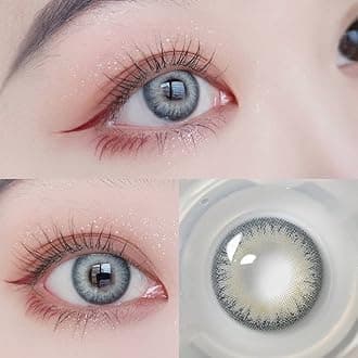 DIAMOND EYE Grey Candy Pack - Zero Power Color Contact Lens Dailies for Women & Girls (2 Lens/Box)