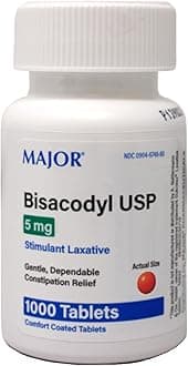 Laxative Bisacodyl 5 mg 1000 Tabs