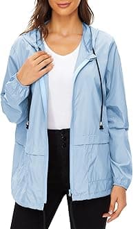 Century Star Packable Rain Jackets for Women Waterproof Lightweight Raincoat with Hood Windbreaker Jacket Women Rain Coats