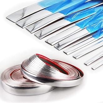 16Ft Chrome Silver Automotive Car Exterior and Interior Molding Trim Universal Bumper Window Door Body Side Decorative Strip Scratch-Proof (1/4 inch (6mm))
