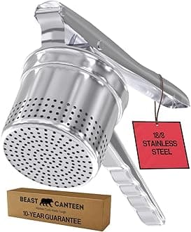 Potato Ricer - 18/8 Stainless Steel, Silver, Professional Kitchen Tool, Press, Large Masher