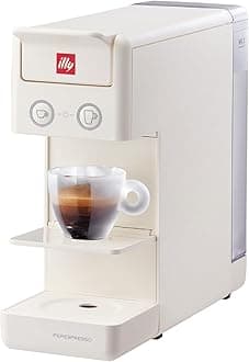 Illy Y3.3 Espresso Machine, Single Serve Coffee Machine For Iperespresso Capsules, Single Cup Espresso Maker, 19bar. White Colour, UAE Version With 1 Warranty.