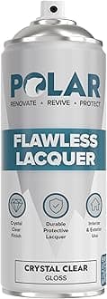 Polar Flawless Lacquer Spray - 400ml, Clear - Protective Coating for Wood, Ceramic, Glass, Plastic & Metal - Scratch Resistant & UV Protection - Primer for DIY, Interior & Exterior - Gloss Finish