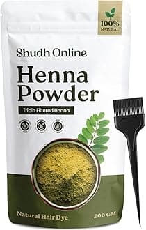 Henna Powder for Hair Colour, Mehandi Powder (200 Grams) Natural Mehndi for Grey Hair Care (Cassia Obovata), Bright Herbal Fresh Hena for Brown, Black Hair Growth