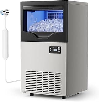 Commercial Ice Maker 100 Lbs/24H with 22Lbs Ice Cube Storage Bin, Under Counter Machine Self Cleaning, Thicknesses Adjustable, Freestanding Ice Maker for Home Bar Restaurant