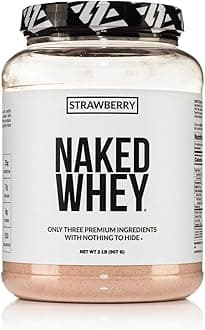 Strawberry Whey Protein Powder, Only 3 Ingredients, 25g Grass Fed Whey Protein Powder, Aid Muscle Growth & Recovery - 24 Servings