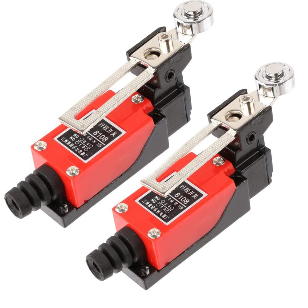 2Pcs Adjustable Roller Lever Arm Limit Switch NC-No CNC ME-8108 (Pack of 2)
