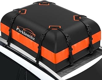 Car Rooftop Cargo Carrier Roof Bag Waterproof for All Top of Vehicle with/Without Rack Includes Topper Anti-Slip Mat + Reinforced Straps + 6 Door Hooks + Luggage Lock