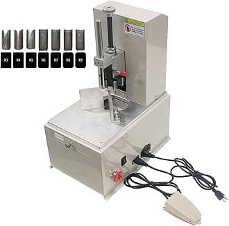 INTBUYING Electric Round Corner Cutter Machine 110V Corner Rounding Machine with R3 R4 R5 R6 R7 R8 R9 Seven Types Cutting Blade & Foot Pedal Heavy-Duty Fillet Paper Cutter for Name Card NoteBooks