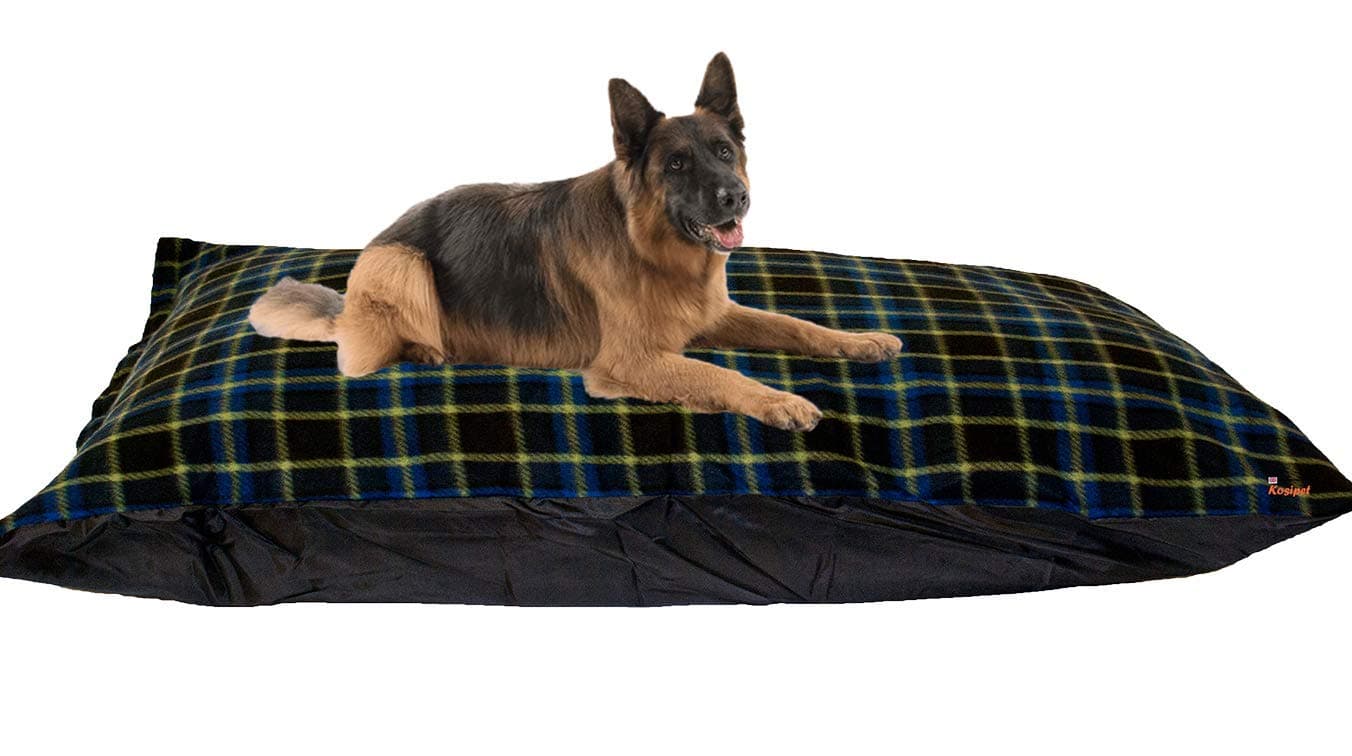 KosiPet Extra Large Cushion Dog Beds, Blue Check