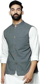 Elina fashionMen's Cotton Indian Nehru Jacket || Designer Bandhgala Jodhpuri Sleeve Less Waistcoat ONLY