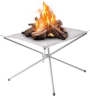 Portable Outdoor Fire Pit 16.5 Inch - New Upgraded Camping Fire Pit Collapsible Foldable Mesh Fire Pits Fireplace for Camping, Campfire, Patio, Backyard and Garden - Carrying Bag Included
