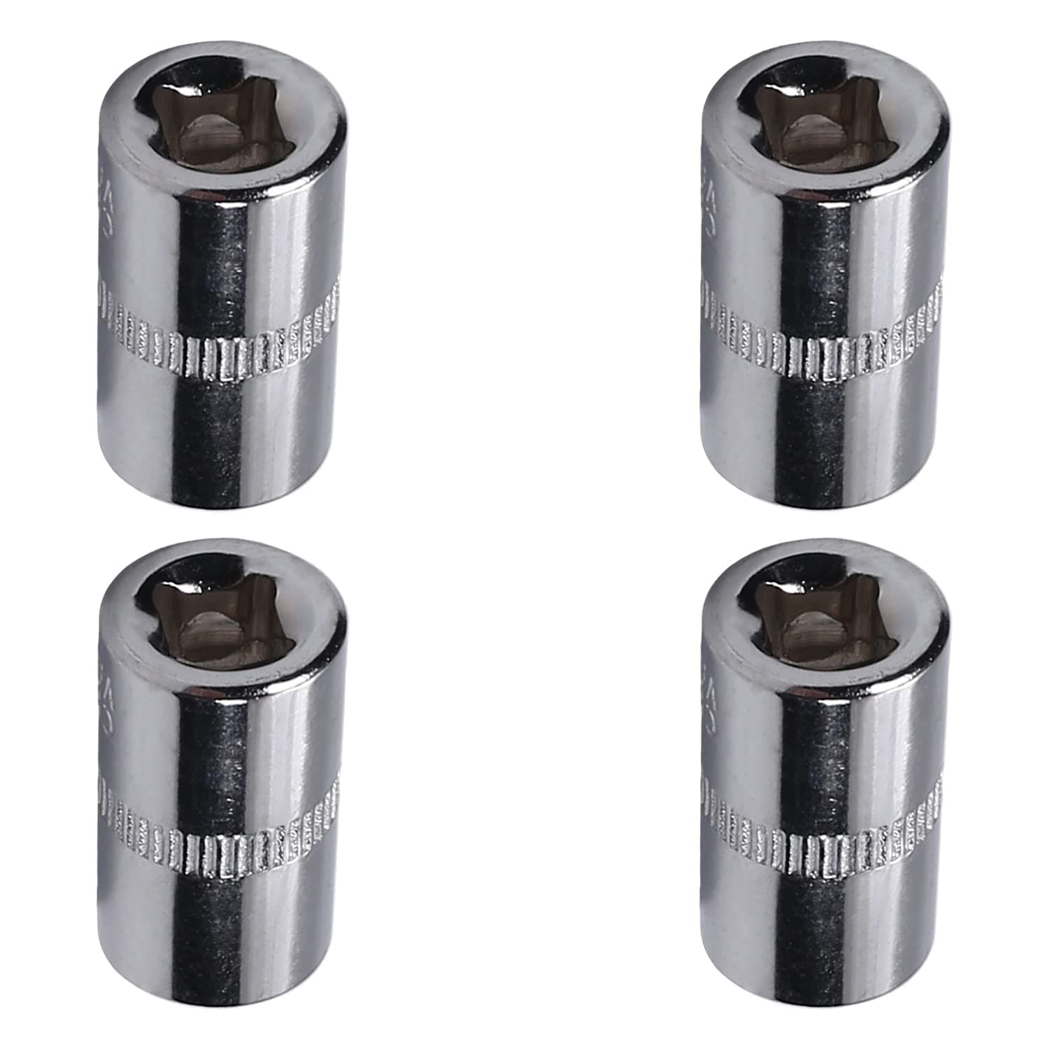 Utoolmart1/4-Inch Drive 10mm 6-Point Shallow Socket, Metric, Cr-V Chrome-vanadium 4 Pcs