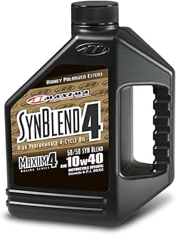 Maxima Racing Oils 349128B-2PK Syn Blend4 10w40 Synthetic Blend Motorcycle Engine Oil 1G Bottle, 2-Pack