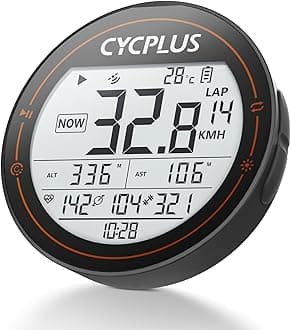 CYCPLUSGPS Bike Computer, Wireless Cycling Computer, ANT+ Bluetooth Bicycle Speedometer Odometer IPX6 Waterproof, Rechargeable with 2.5″ Screen for Bikers Outdoor Cycling (New Upgraded)