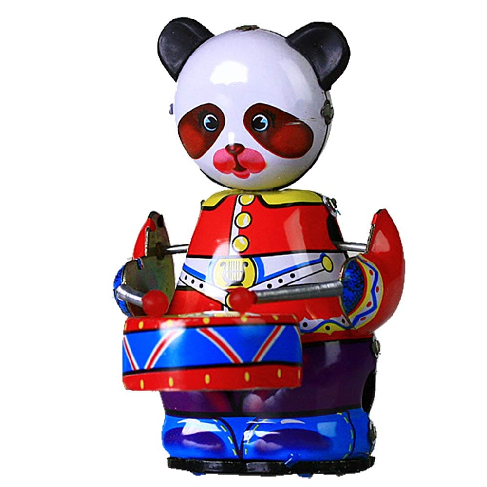 R17 Drumming Panda Robot New Model Toy Wind Up Action Retro Adult Collec