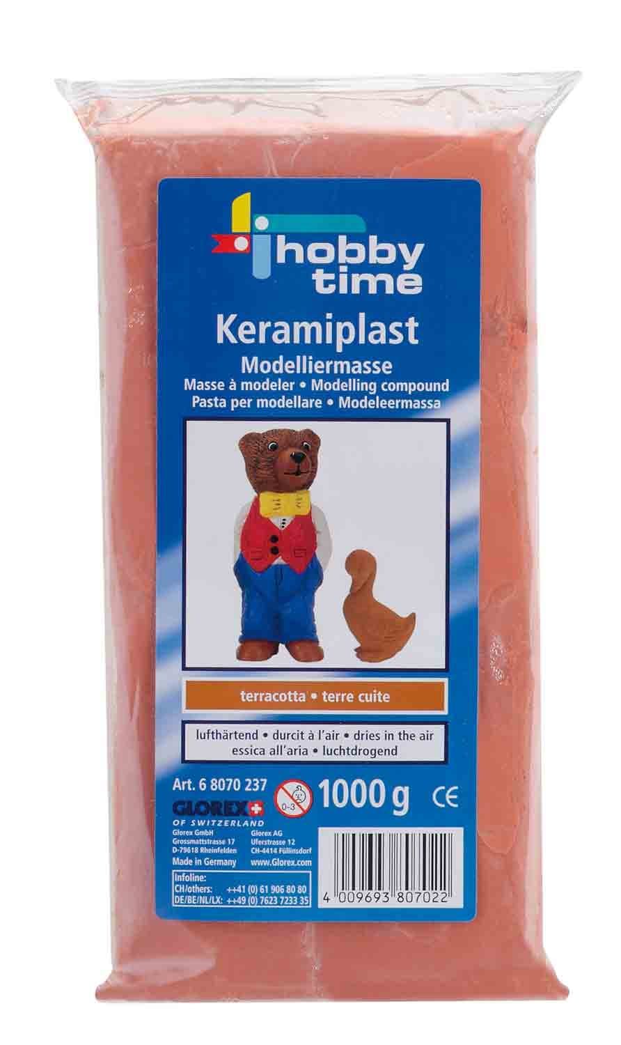 Glorex 68070237 Keramiplast Modelling Compound Modelling Clay, 998 g, Brown, Terracotta, 1000 g
