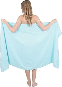 Extra Large Bath Sheet 100 x 200 cm Super Jumbo Big Bath Sheets Towels Beach Body Wrap XL Bath Towels 600-GSM (Aqua/Mint)