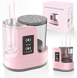 3 IN 1 Electric Makeup Brush Cleaner Machine With Makeup Brush Dryer-Holder-Portable Automatic USB Cosmetic Brushes Cleaner Tool for All Size Beauty Makeup Brush Set,Eyeshadow, Blush Brush (Rose Pink)