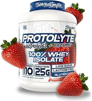 ProtoLyte Whey Isolate Protein Powder | Low Calorie Whey for Weight Loss and Muscle Gain | Digestive Enzymes | Non-GMO (4.6 lb, Strawberry)