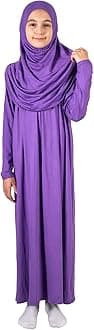ihvan online Muslim Dress for Girls, Long Sleeve One-Piece Islamic Prayer Dress, Hijab for Kids, Girls Abaya, Islamic Gifts