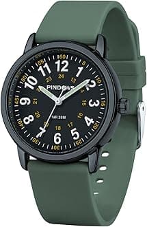 Women Analog Quartz Wrist Watch with Silicone Strap for Young Women Students Easy Read Waterproof Unisex Luminous Dial