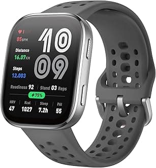 Bip 6 Smart Watch 46mm, 14 Day Battery, 1.97" AMOLED Display, GPS & Free Maps, AI, Bluetooth Call & Text, Health, Fitness & Sleep Tracker, 140+ Workout Modes, 5 ATM Water-Resistance, Charcoal