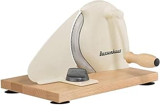 Zassenhaus Original Classic Adjustable Bread Slicer for Uniform Slices - Bread Slicer for Homemade Bread - 18/8 Stainless Steel Blade Sourdough Cutter - Cream, 11.75" x 8"