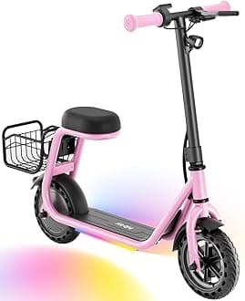 Hiboy ES1/Q2 Lite Electric Scooter with Seat for Kids Ages 4–10, LED Lights, UL Certified, 6.5–9.3 MPH, 40–100W Motor, Easy Control