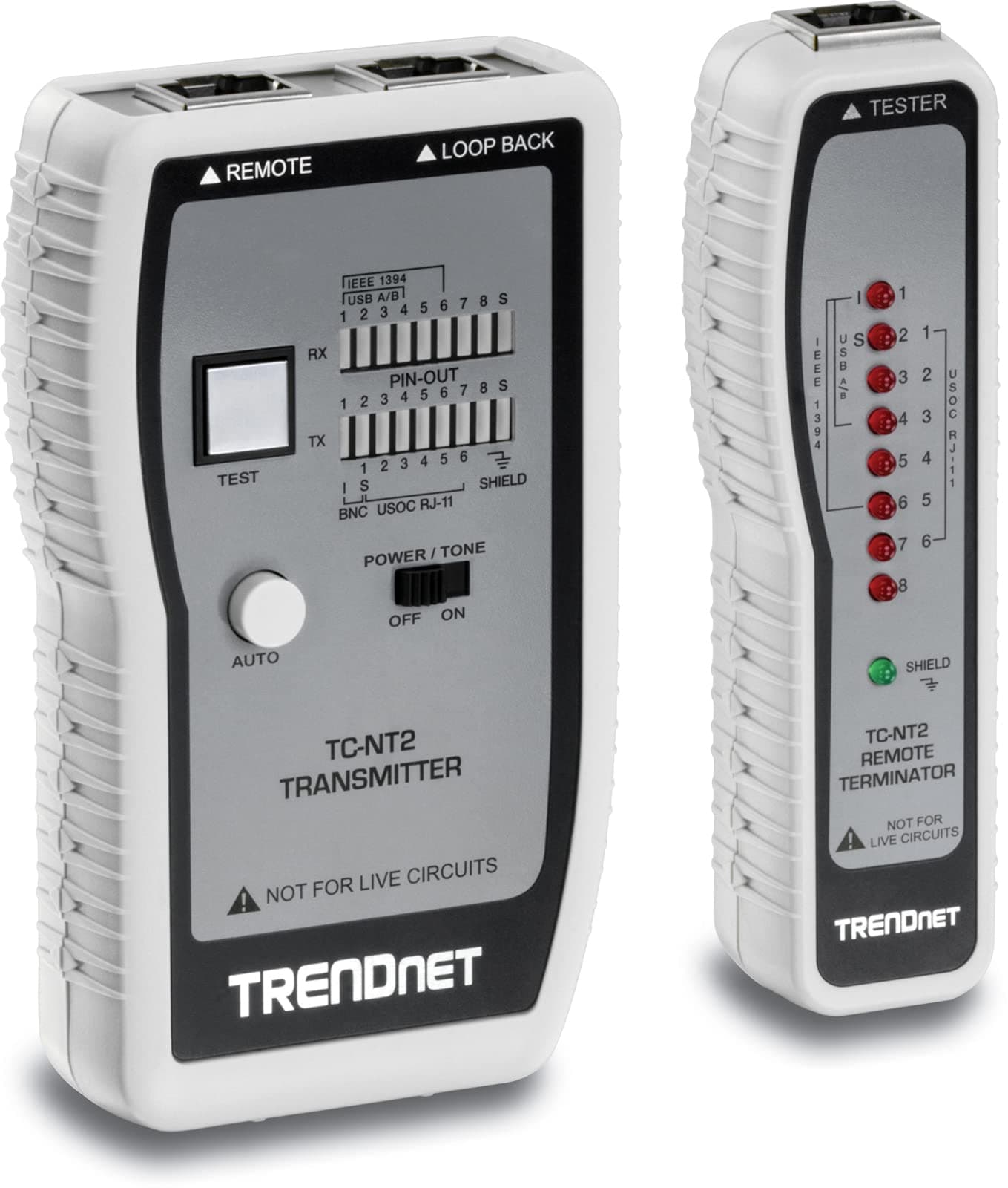 TRENDnet TRENDnet Network Cable Tester, Tests Ethernet/USB & BNC Cables, Accurately Test Pin Configurations up to 300M (984 ft), TC-NT2