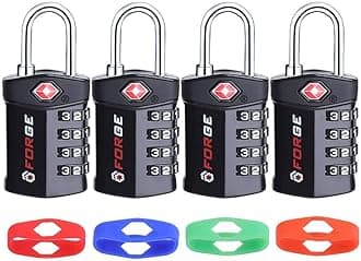Forge Travel Lock,TSA Approved Luggage Locks for Air Travel, Gym Lockers, School Lockers, Pelican Cases, Gun Case, Easy Read Dials, Durable Alloy Body.