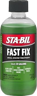 STA-BIL Fast Fix - Small Engine Treatment, Cleans Carburetors and Injectors, Fixes Rough Running Engines, Eliminates Water, Treats Up to 20 Gallons, 8oz (22304) , Green
