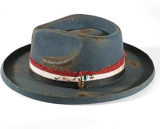 Vintage Fedora Firm Wool Felt Panama Hat Classic Rancher for Men Women Wide Brim