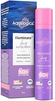 Illuminate+ Dewy All Skin Type Sunscreen Spf 50+ Pa++++ With Wild Berries & Alpha Arbutin - 50g Protection Against Uva/B & Blue Light, Fragrance-Free For Luminous & Sun Protected Skin