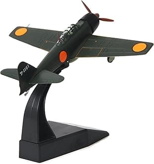 1/72 A6M Zero Diecast Metal Aircraft Model Kit JP Mitsubishi WWII Vintage Fighter Airplane Model with Stand for Adult Military Enthusiasts Collections or Gift (1942 A6M3)