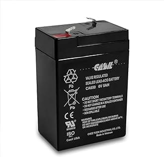 Casil CA645 6V 4.5Ah SLA/AGM Sealed Lead Acid Rechargeable Maintenance-Free Battery – F1 Terminal