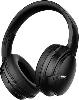 HTC Wireless Headphones Bluetooth 5.3 Earphone, Over Ear Bluetooth Headphones with Built-in Mic - 40Hours Playtime, Foldable Stereo Wireless Headset for Call Noise Cancellation, Travel, Home, Office