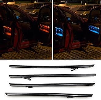 Car Interior Door LED Lighting Ambient Light Trim Strip Accessories for BMW 3 Series F30 F31 320i 328i 330i 335i 340i Door Two-Color Atmosphere Lamp Replacement Cover (Piano Black)
