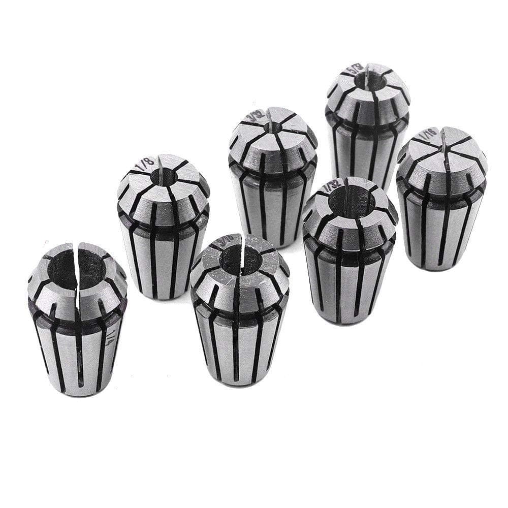 Paddsun7 Pcs/Set 1/4 1/8 1/16 3/16 3/32 5/32 7/32 inch ER11 Spring Collet for CNC Engraving Machine & Milling Lathe Tools