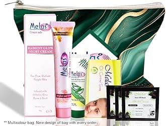 Melas Skincare Essential Kit for Oily Skin | Oil-Free Care Combo with Balanced & Nourished Skin | Includes Face Wash, Brightening Cream, Night Cream, Soap & 3 Face Masks