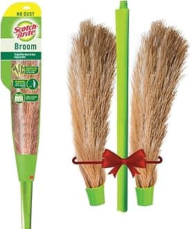 Scotch-Brite Combo | No-Dust Broom, Long Handle, Easy Floor Cleaning (Multi-Use) | 1 Additional Refill Head