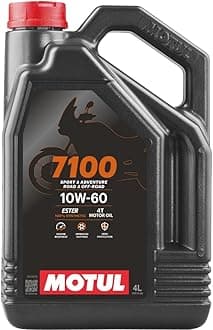 7100 4T 10W-60 100% Synthetic Ester Motorcycle Oil - JASO MA2 API SP Wet Clutch Compatible for Indian Moto Guzzi MV Agusta High-Performance Engines - 4 L