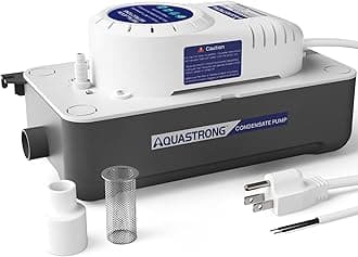 AQUASTRONG1/30HP 95 GPH HAVC Condensate Pump, 115V/230V, Automatic Safety Switch, AC Condensate Removal for Air Conditioner, Furnace, Dehumidifier, 3.3' Power Cord