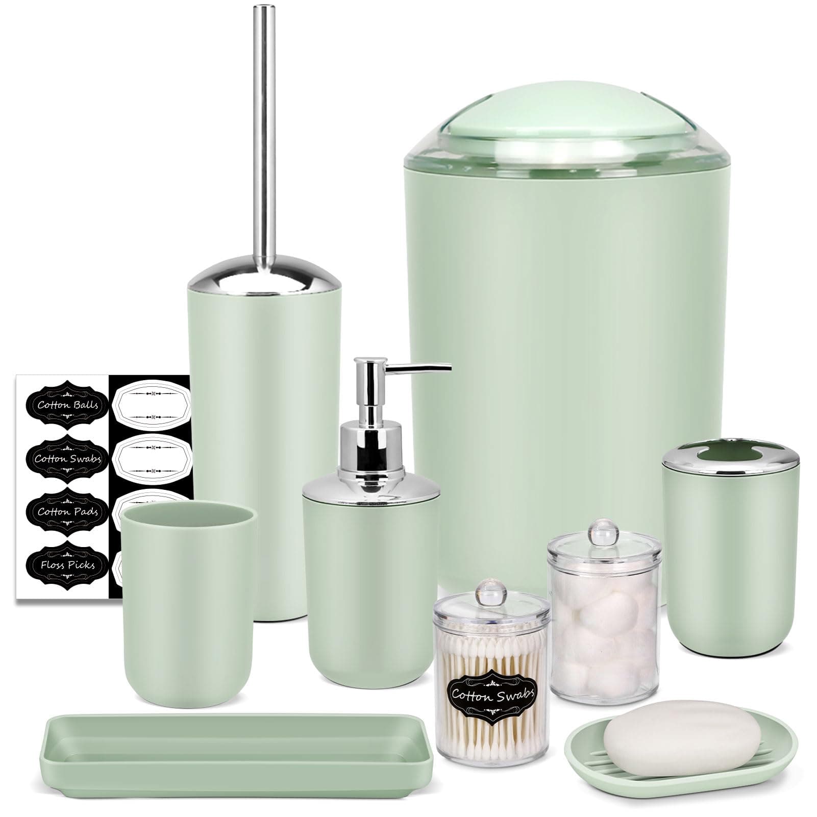 10Pcs Green Bathroom Accessories Set