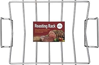 HIC Kitchen Roasting Pro V-Shaped Baking Rack, Chrome-Plated Steel, For Even Cooking And Juicy Results, 15.75 x 10.25 x 4-Inches