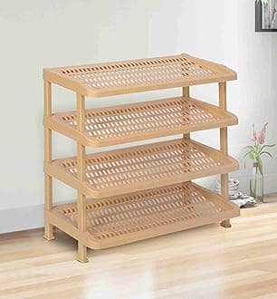 Nilkamal MULRACK4 Multipurpose Plastic Rack | 4 Shelves |Book Shelve | Shoes Storage Rack | for Home Shoe Stand