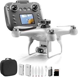 RC Drone With Screen Display Remote Control, Dual Camera, 360 Degree Flip, Optical Flow Hover, LED Lights, Speed Adjustment, One Click Takeoff And Landing, Fly Left And Right, 2 Batteries, Memory Card, Card Reader, Handbag, Beginner-Friendly FPV Remote Control Hobby Quadcopter (White)