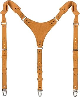 Hipster Style Suspenders with Adjustable Straps, Full Grain Leather, Handmade